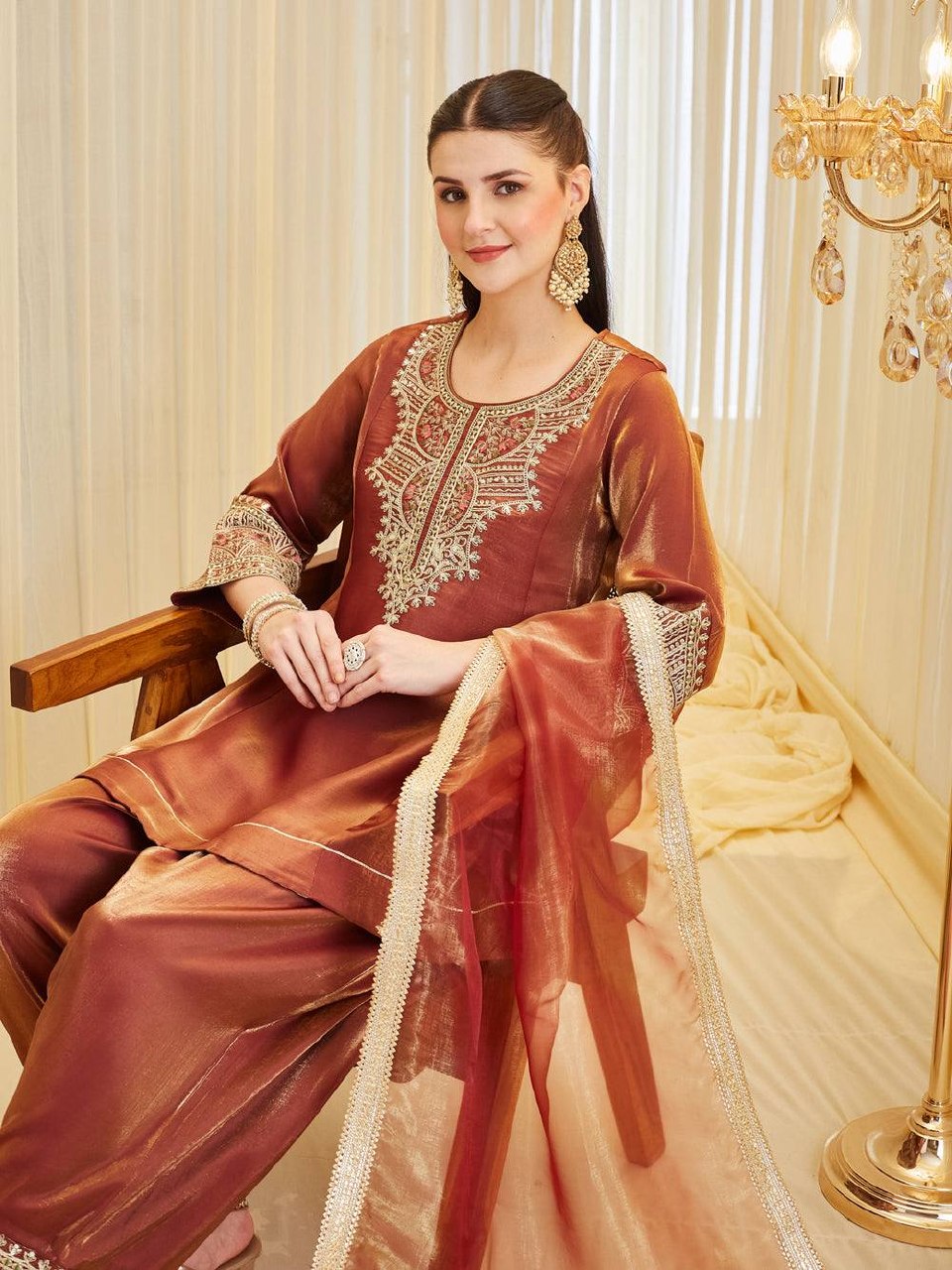 Midnight Terracotta Luminous Salwar Set